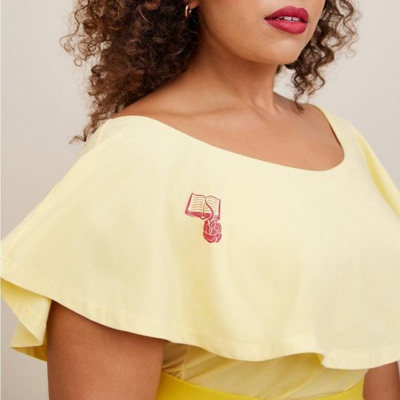 ❤️NWT VINTAGE TORRID BLOUSE DISNEY PRINCESS BELLE TEE - BEAUTY AND THE BEAST TOP - Picture 5 of 8